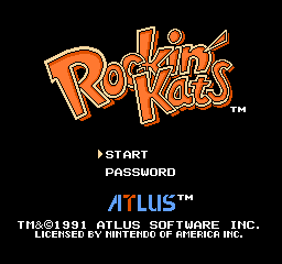 Rockin' Kats title screen for NES
